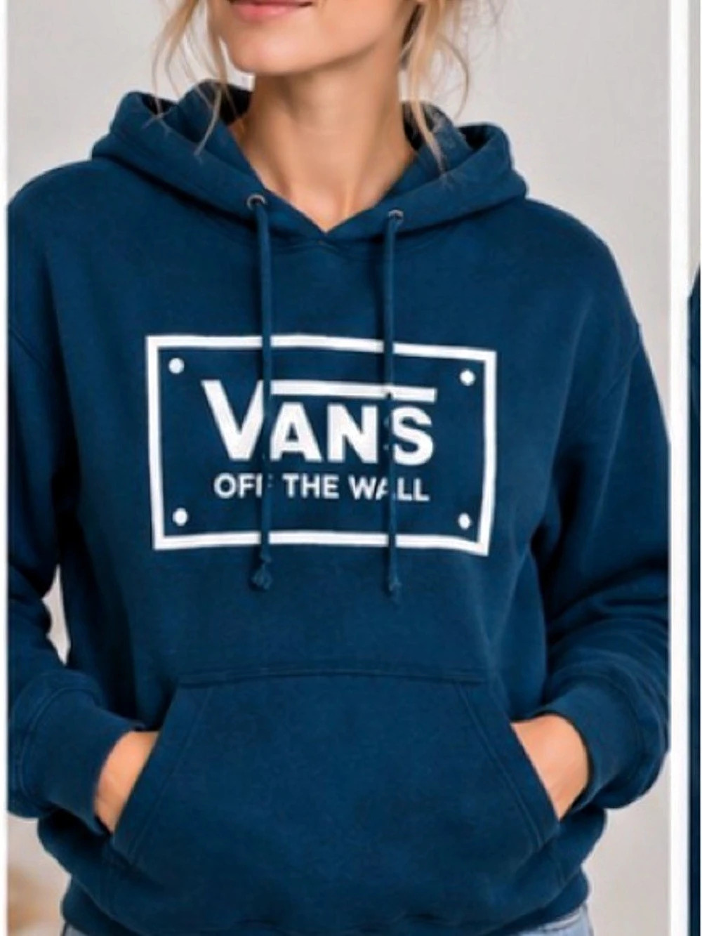 Vans Classic Vans Hoodie Logo Pullover Hoodie Blue XS Like New